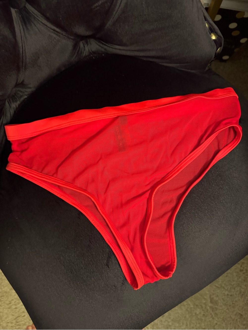 Kendall & Kylie Red Mesh Bikini Swim Bottoms